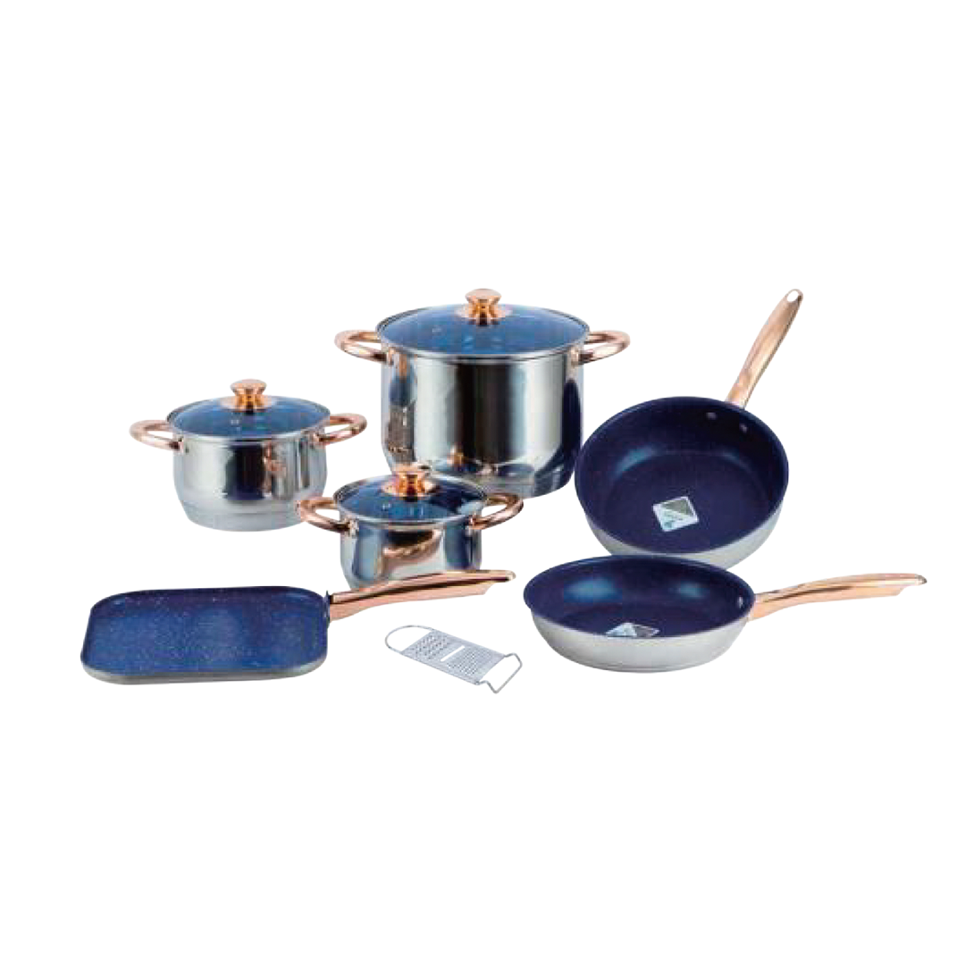 Bateria Set Cocina Acero Cerámica Ollas Cacerola 3 Piezas – Tus