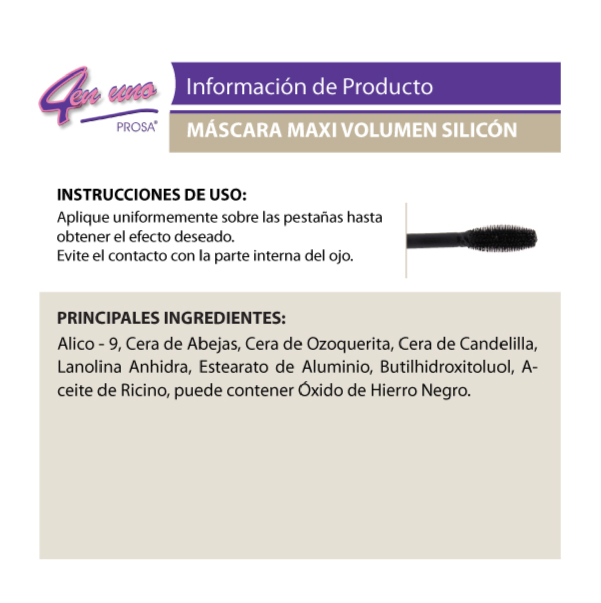 Máscara Maxi Volumen Silicón Prosa