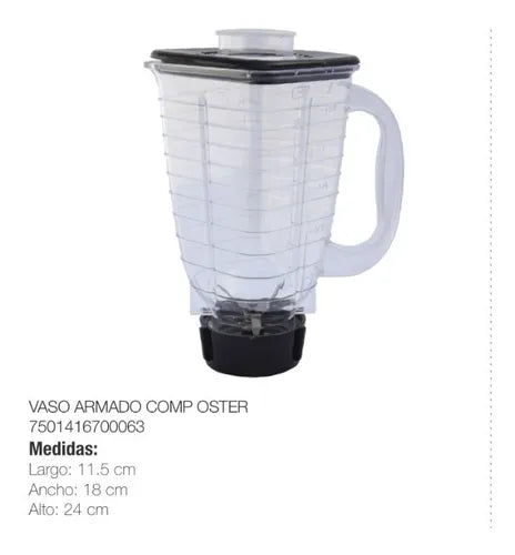 VASO OSTER ARMADO P/ LICUADORA