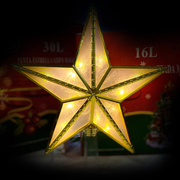 Punta estrella led`s mágica metálicos 22cm