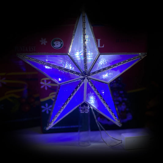 Punta estrella led`s mágica metálicos 22cm