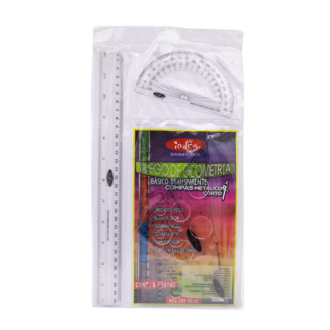 Juego de geometría PVC IND-0016