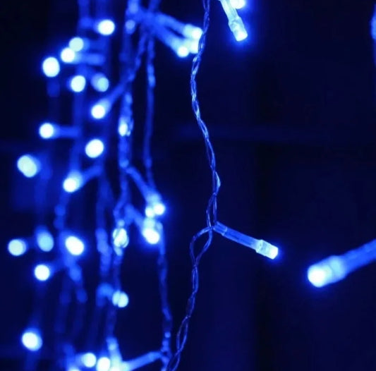 Series de cascada Led mágica Azul, cajita.