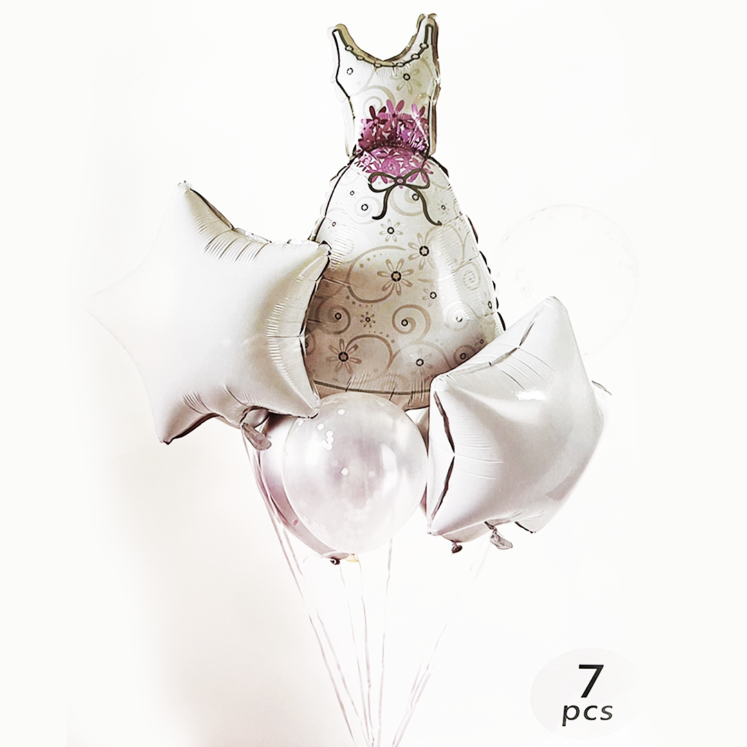 SET GLOBO VESTIDO DE NOVIA 7 PZAS GZ-4528