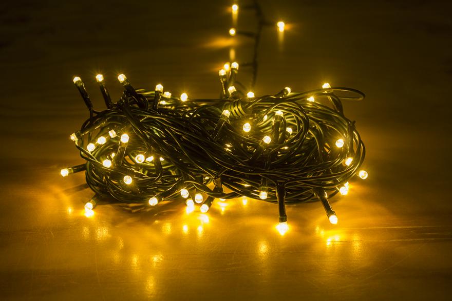 Series Led Mágica cálida cable verde, varios tamaños, cajita.