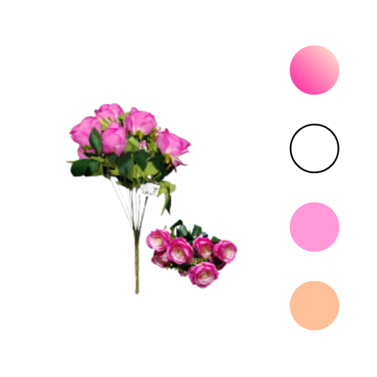 RAMO CON 7 FLORES Y FOLLAJE GM573-1A-6