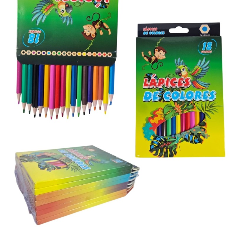 LAPICES DE COLORES 18 PZAS B0013