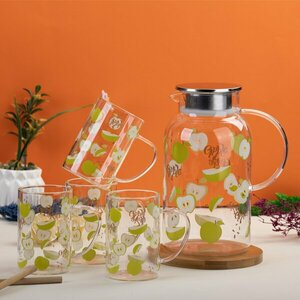 SET JARRA Y 4 VASOS DE CRISTAL GM1296-2A-66