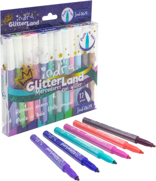 SET 12 MARCADO GLITTER IND-0639