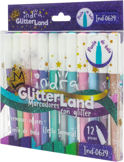 SET 12 MARCADO GLITTER IND-0639