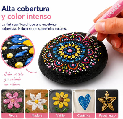 COLORES PLUMA ACRILICO 3D 36 PZAS IND-1270-36
