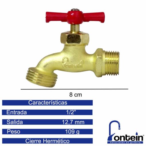 Llave con rosca para manguera de jardin Cierre hermético 1/2´´ 72096