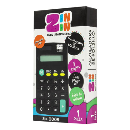 CALCULADORA DE BOLSILLO ZIN-0008 ZIN-0008-B