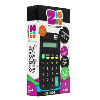 CALCULADORA DE BOLSILLO ZIN-0008 ZIN-0008-B