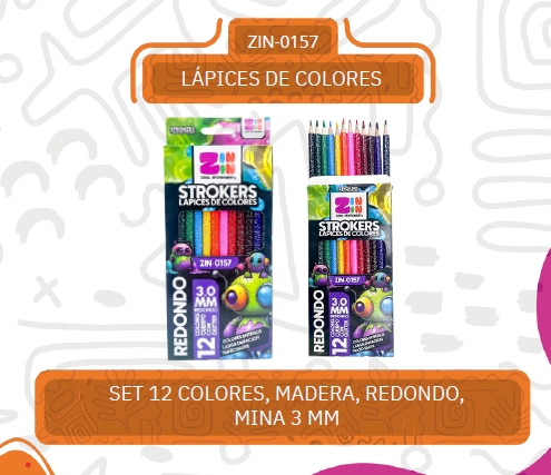 LAPICES DE COLORES STROKERS 12 PZAS ZIN-0157