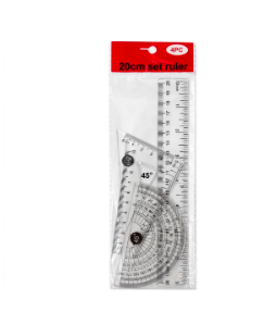 JUEGO DE GEOMETRIA 20CM 4 PZAS B8934