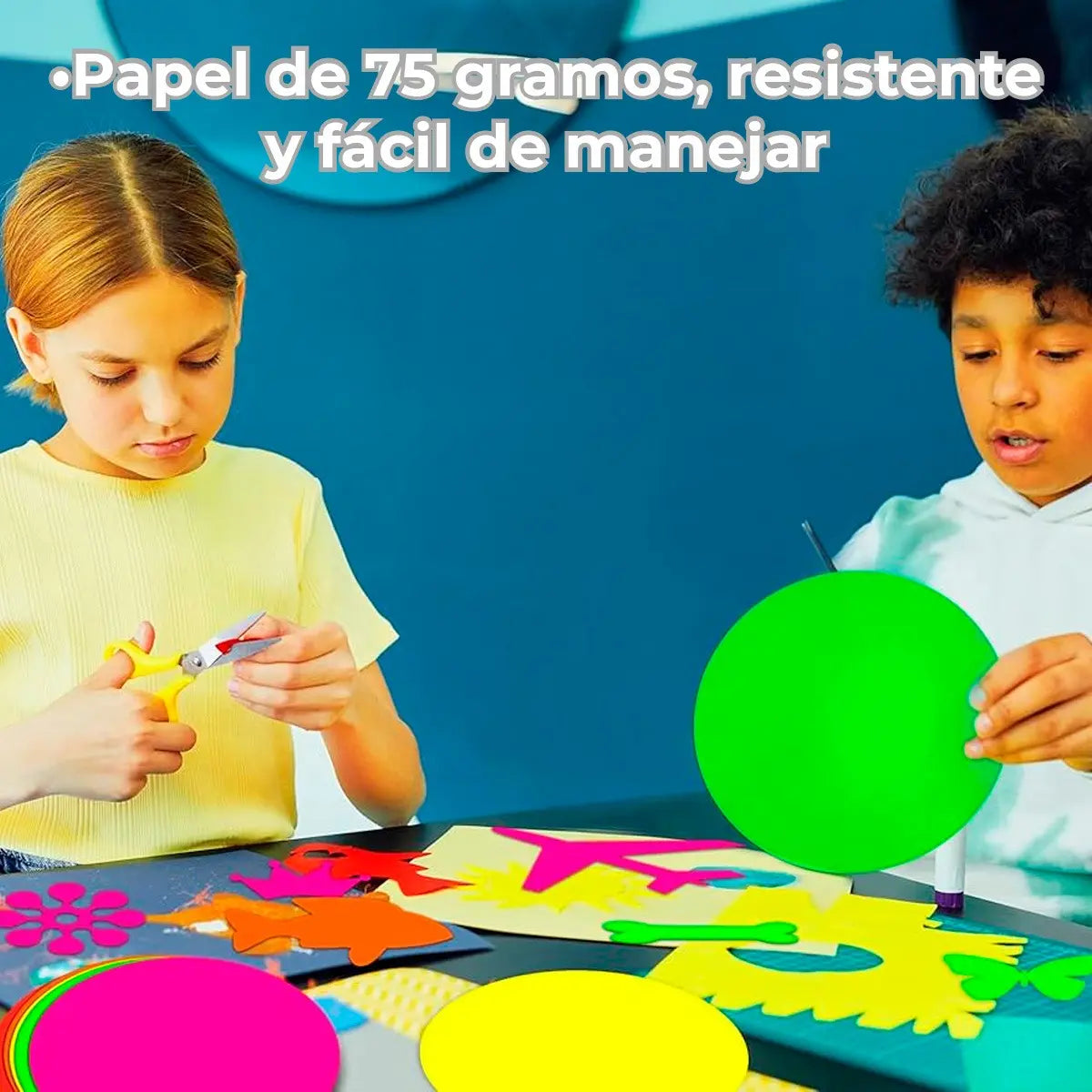 HOJA DE COLORES NEON T/C 100 HOJAS IND-0733