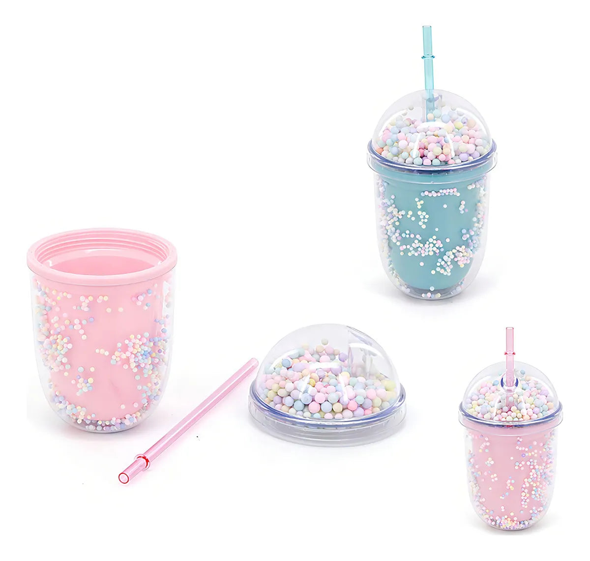 VASO C/T Y POPOTE UNICORNIO UNICEL GM2008-2F-15