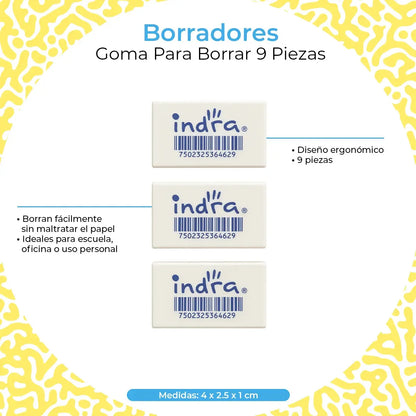 GOMA BLANCA 3 PZAS IND-1051