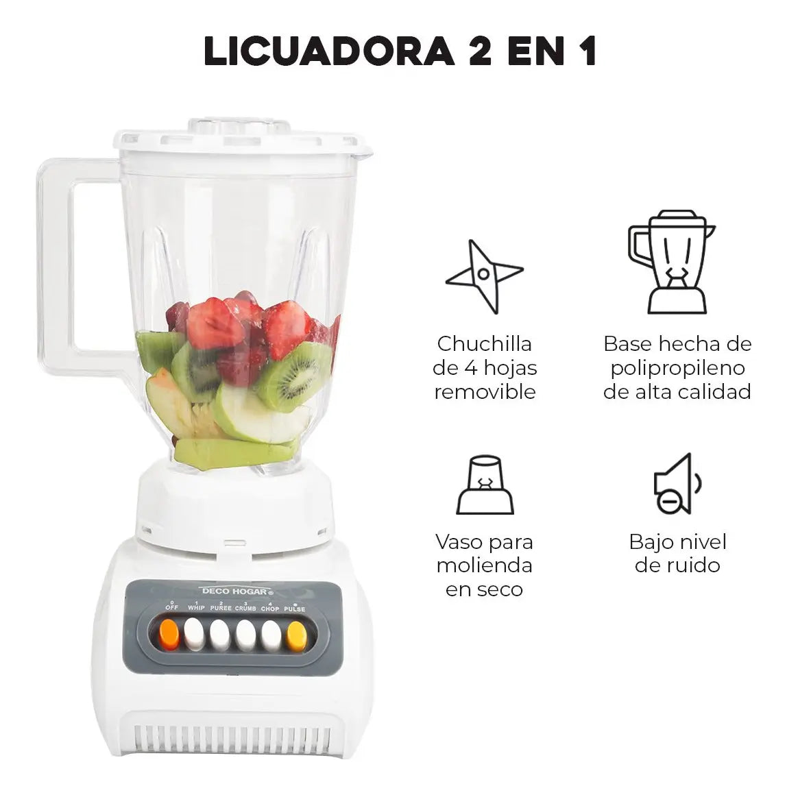 LICUADORA /MOLINO 2 EN 1 350W 12807 12806