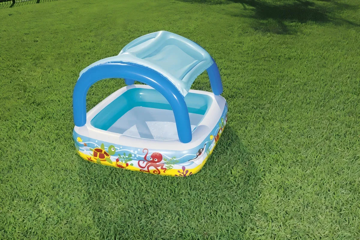 ALBERCA INFLABLE C/SOMBRA 1.40x1.40x1.14M 52192