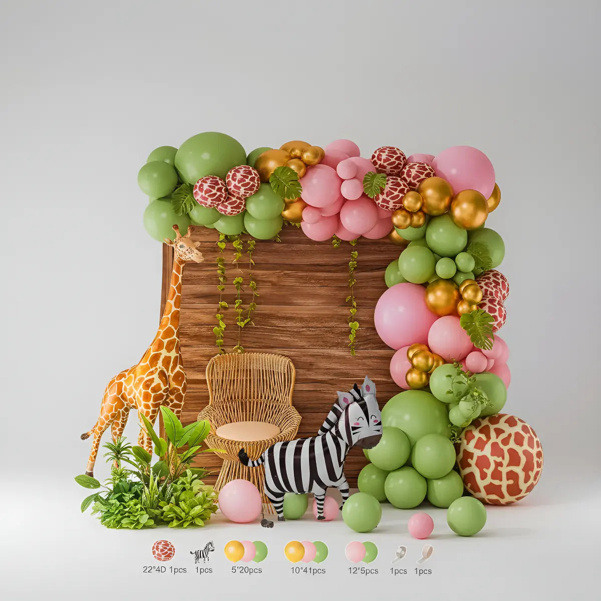 DECORACION CON GLOBOS ANIMAL 80PZAS GZ-10401
