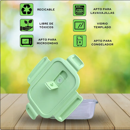 CONTENEDOR DE VIDRIO 3PZAS C/TAPA SOLIDA GM1296-2A-11