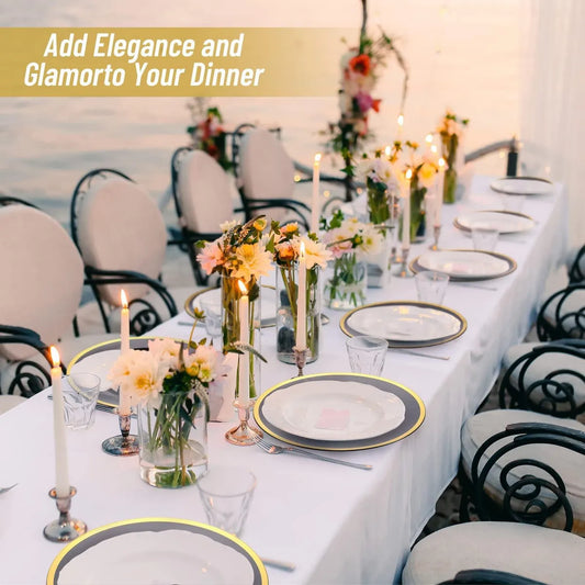 PLATO BASE GALA NEGRO C/FILO DORADO 3701N