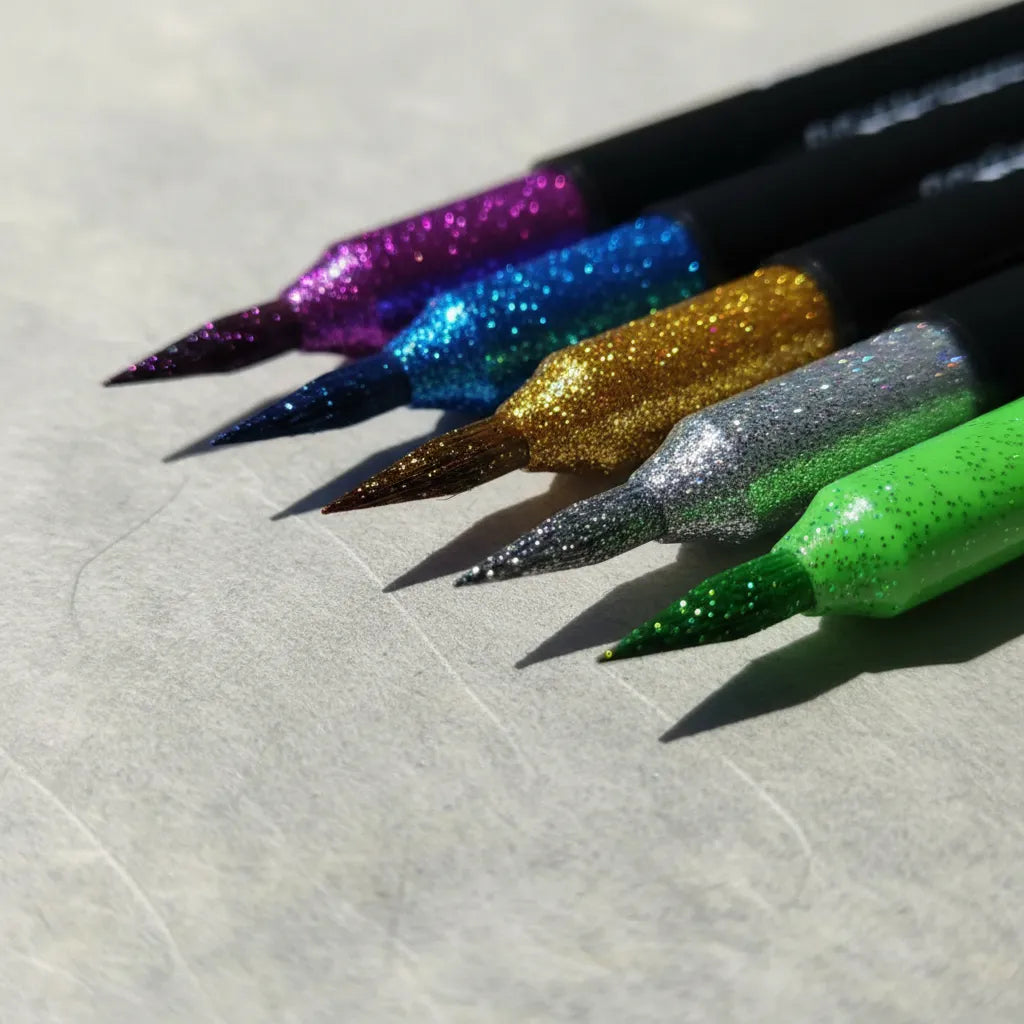 MARCADORES CON GLITTER PUNTA PINCEL