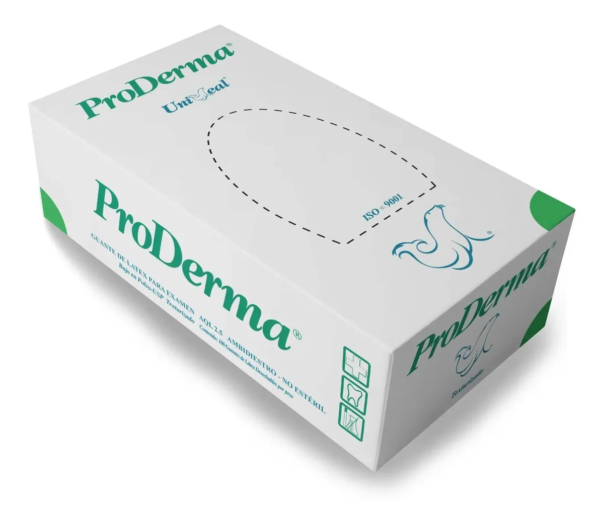 GUANTE PRODERMA LATEX  NO ESTERIL 100 PZ