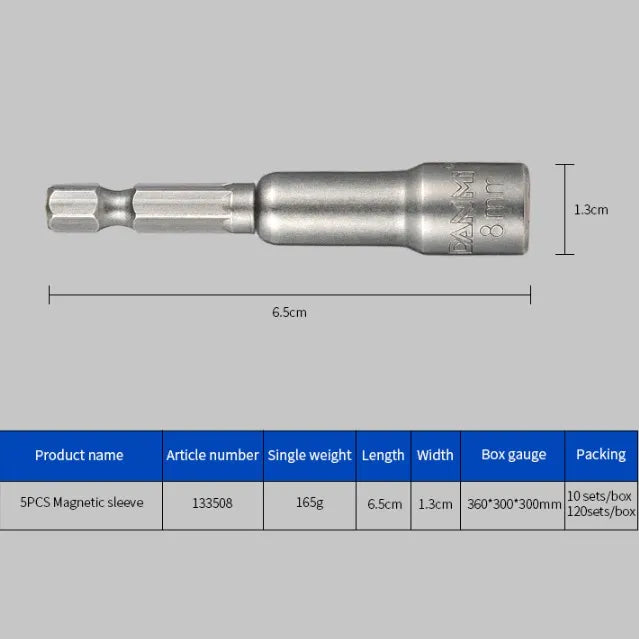 AJUSTADOR DE TUERCAS MAGNETICOS 5PZAS 10MM GM574-1G-78