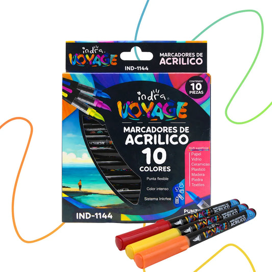 MARCADORES DE ACRILICO 10 PZAS IND-1144