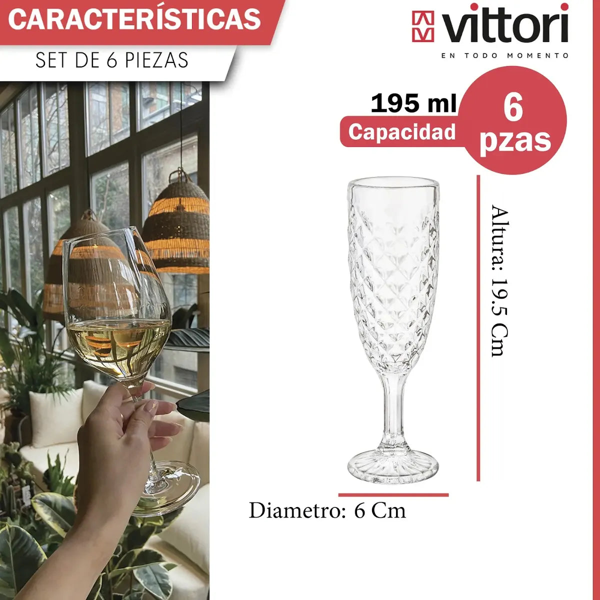 COPA FLAUTA VALERIA 170ML 1553A