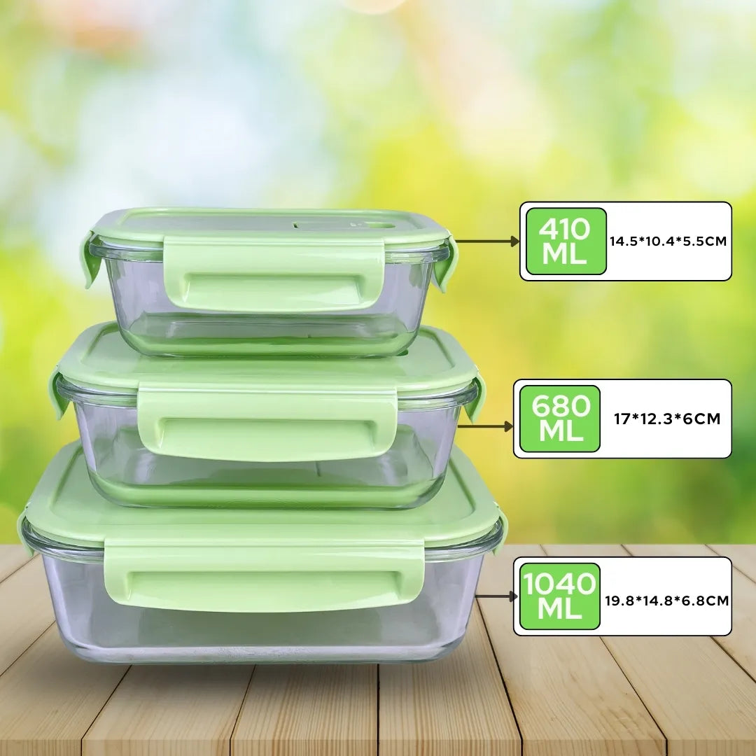 CONTENEDOR DE VIDRIO 3PZAS C/TAPA SOLIDA GM1296-2A-11