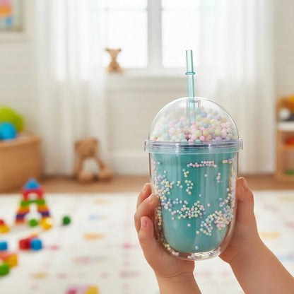 VASO C/T Y POPOTE UNICORNIO UNICEL GM2008-2F-15