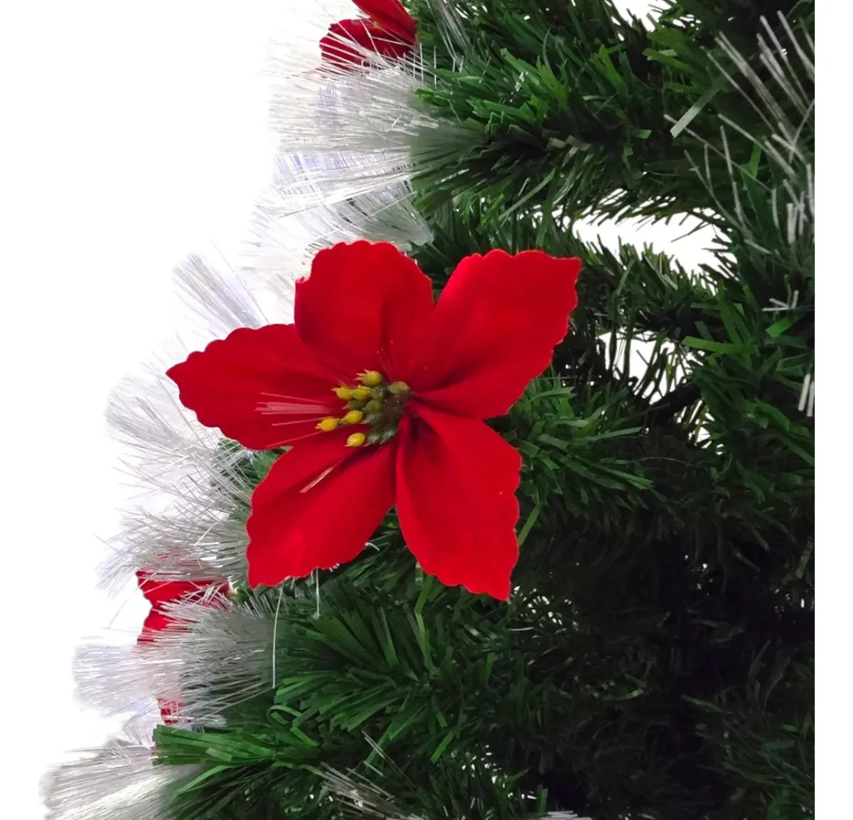 ARBOL DE NAVIDAD 180CM NOCHEBUENA C/LUZ FIBRA OPTICA GM611-8A-8