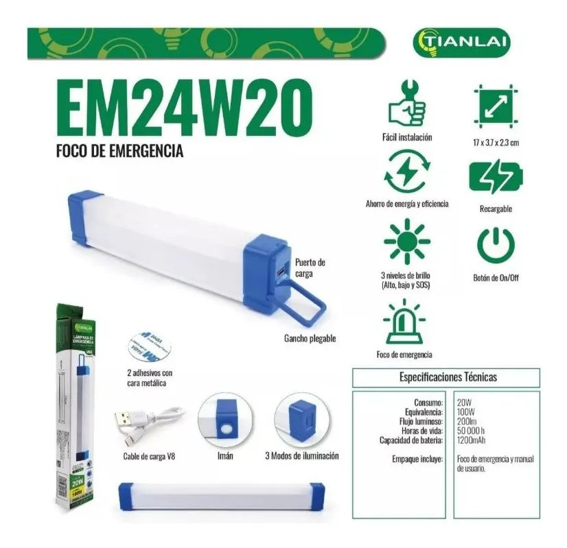 LAMPARA DE MERGENCIA 20W MLEM-104 EM24W20