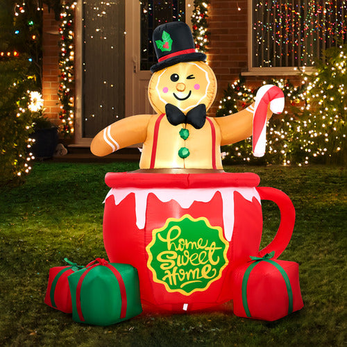 FIG DECO INFLABLE GALLETA DE GENGIBRE EN TAZA 1.8MTS GZ-10712