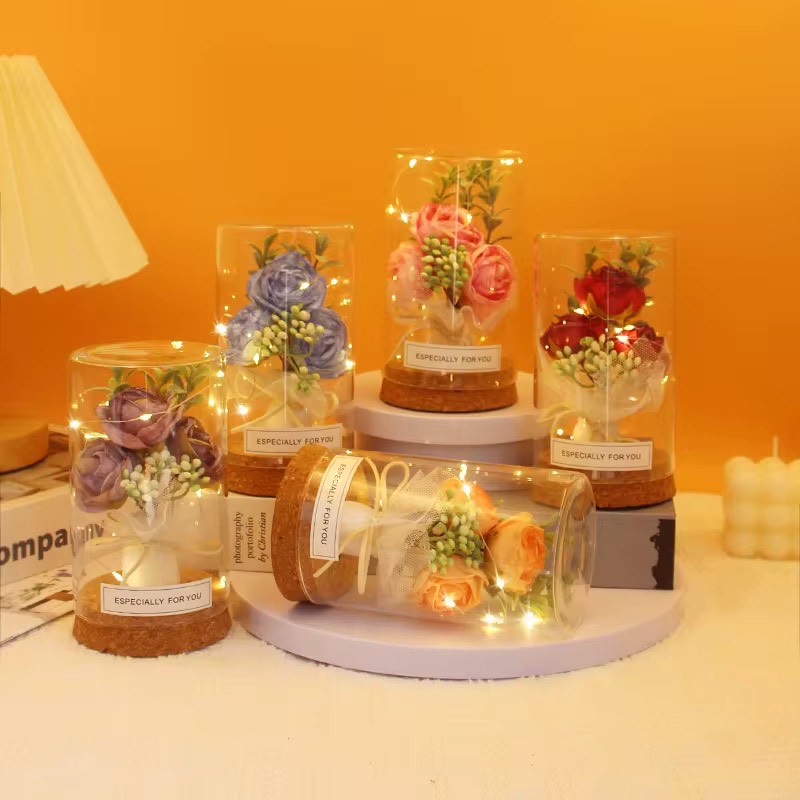 FLORES EN CAPSULA C/LUZ GM1225-1A-3