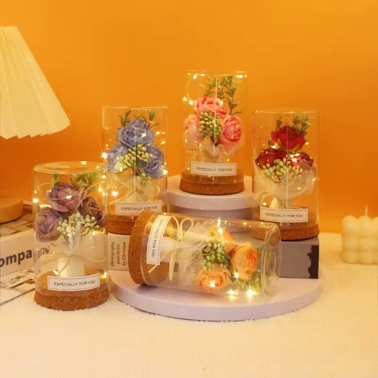 FLORES EN CAPSULA C/LUZ GM1225-1A-3