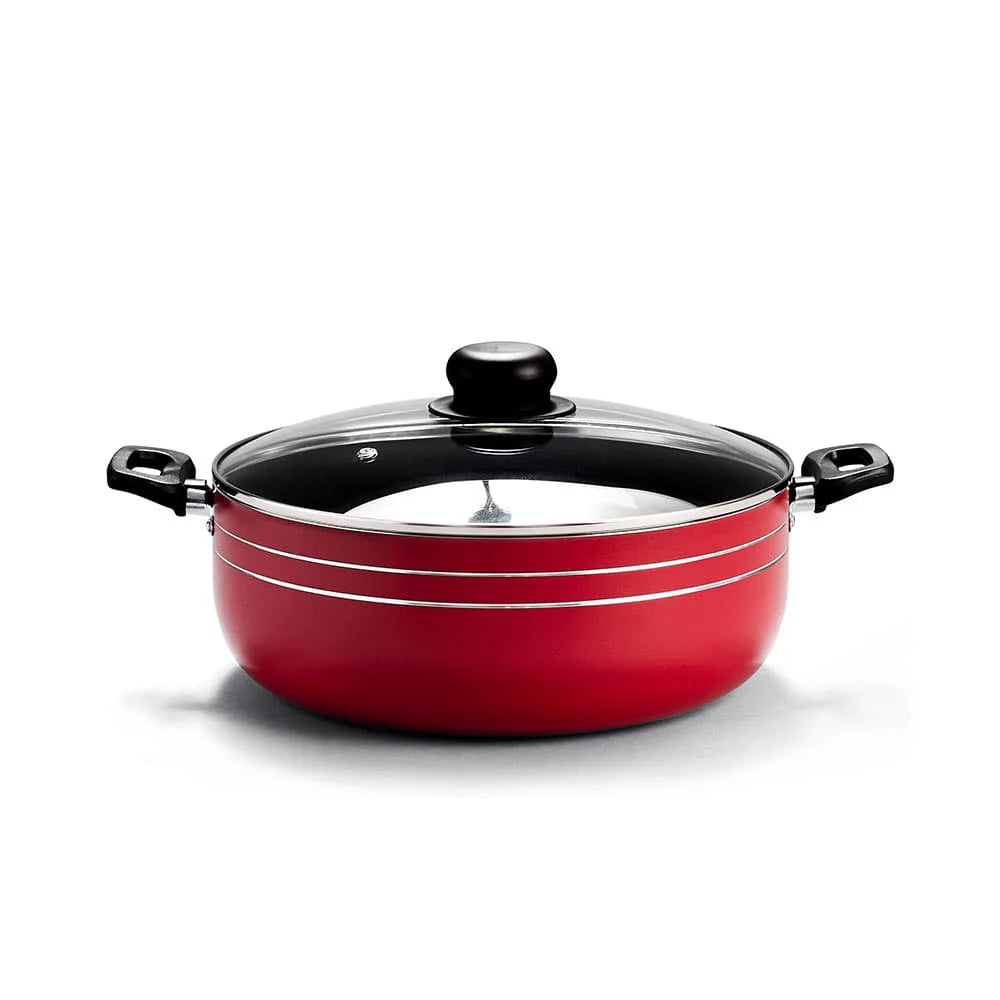 CACEROLA 24 ROJA 2.0MM C/TAPA 66262