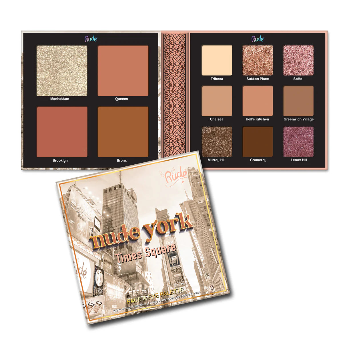 Paleta de rostro y ojos Nude York