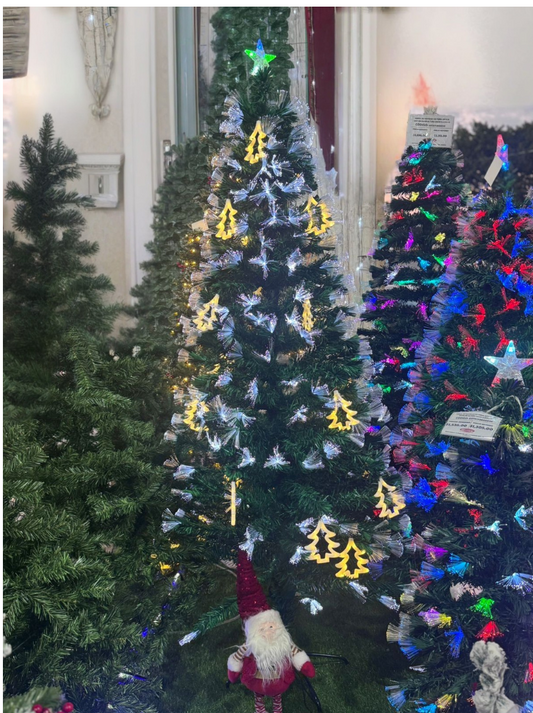 ARBOL DE NAVIDAD 210CM PINOS C/LUZ FIBRA OPTICA GM611-8A-4