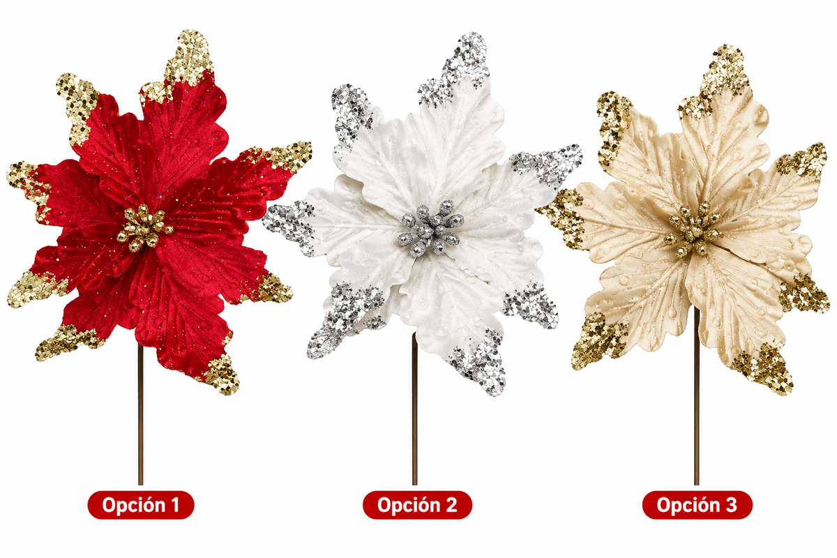 NOCHEBUENA GLITTER 33CM GZ-6120