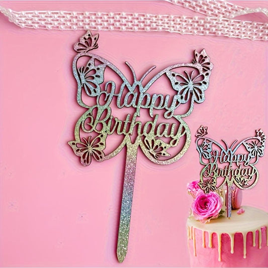 CAKE TOPPER FELIZ CUMPLEAÑOS MARIPOSA GZ-8985