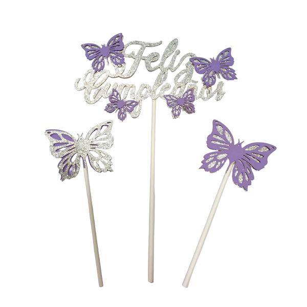 CAKE TOPPER FELIZ CUMPLEAÑOS MARIPOSA GZ-8983