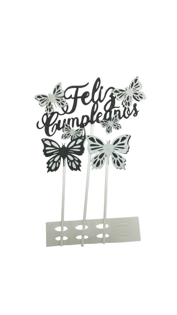 CAKE TOPPER FELIZ CUMPLEAÑOS MARIPOSA GZ-8983