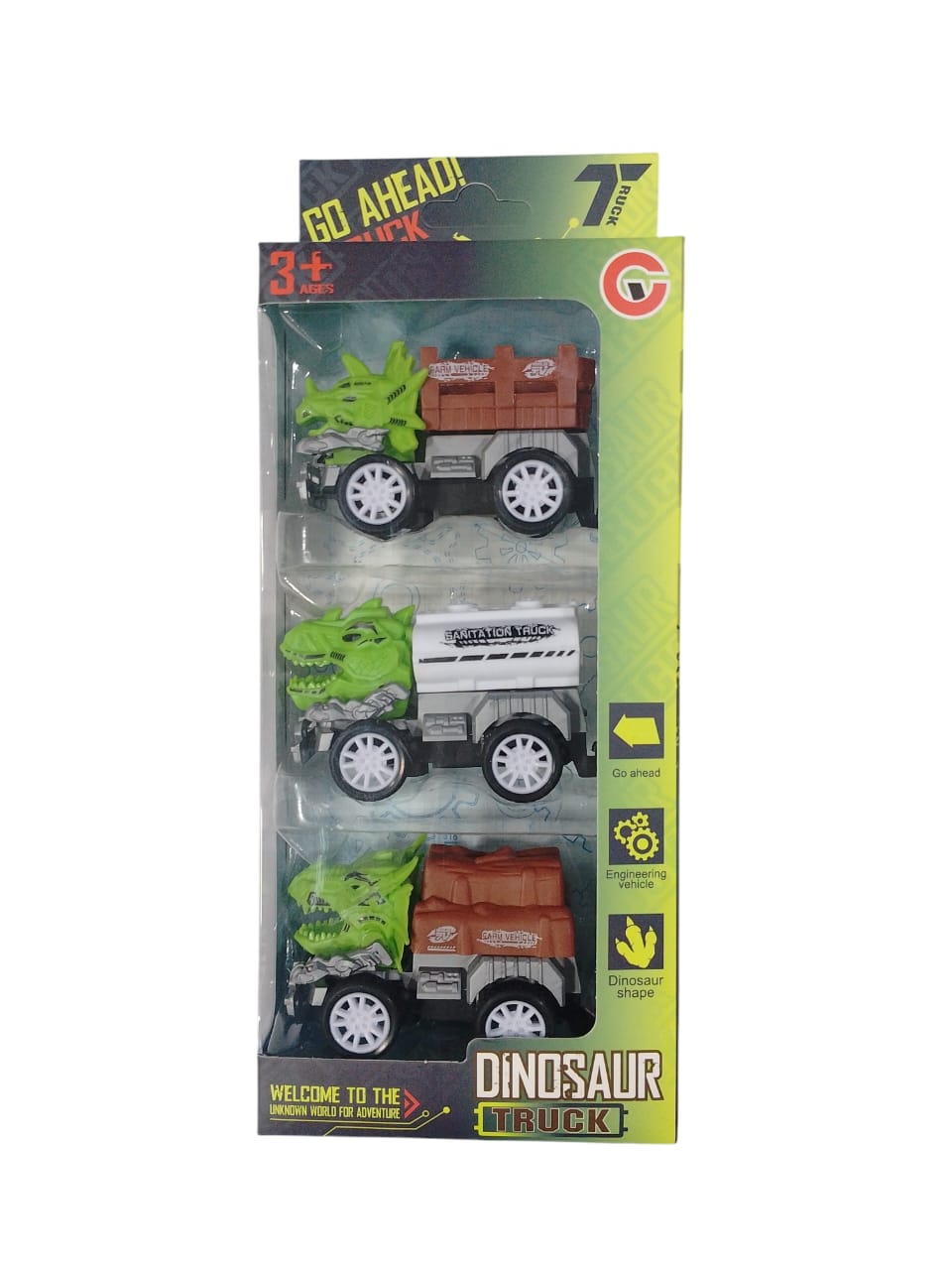 VEHICULO DINOSAURIO 3 PZAS GM1053-5D-182