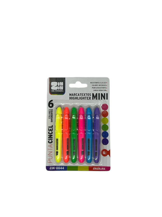 MARCATEXTOS HIGHTLIGHTER MINI 6 PZAS ZIN-0044