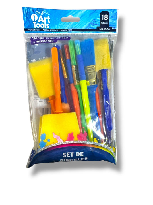SET DE 18 PINCELES IND-1006